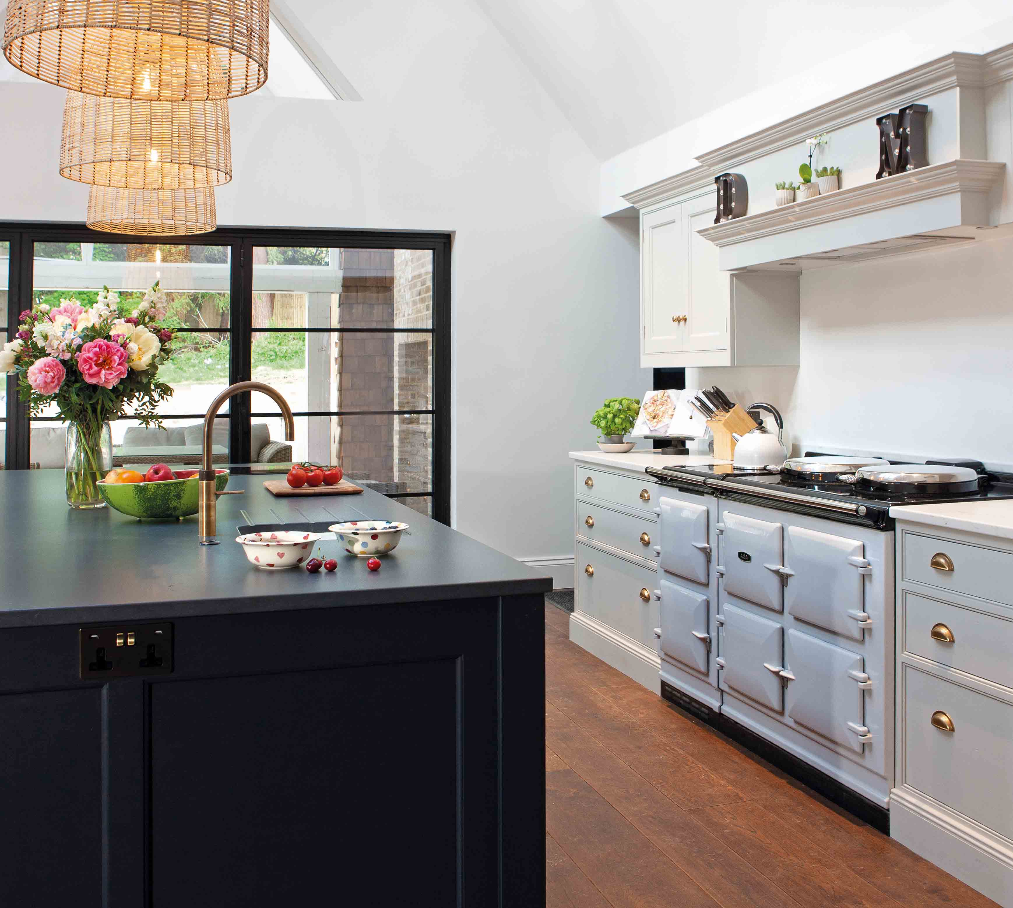 Davina McCall's Kitchen featuring an AGA 7 Series cooker