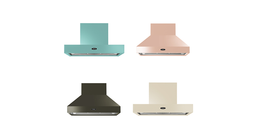 New AGA cooker hoods in a variety of colours