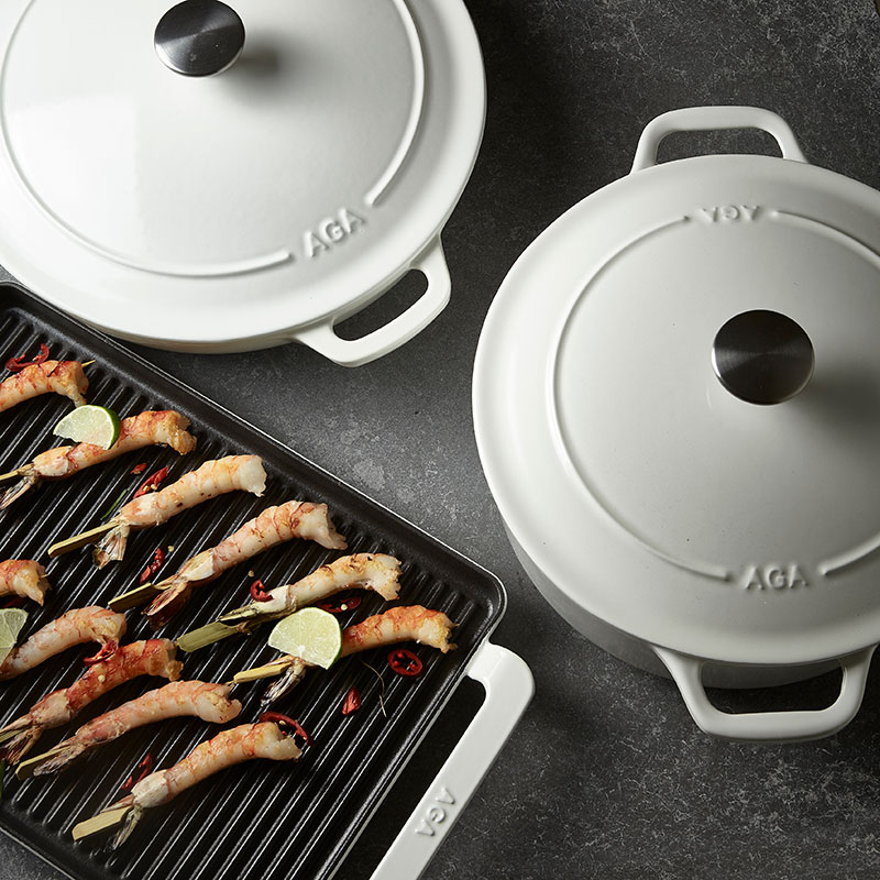 AGA cast iron cookware in White