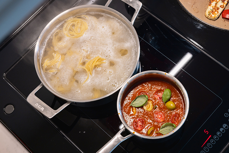 ;cooking on the AGA induction hob