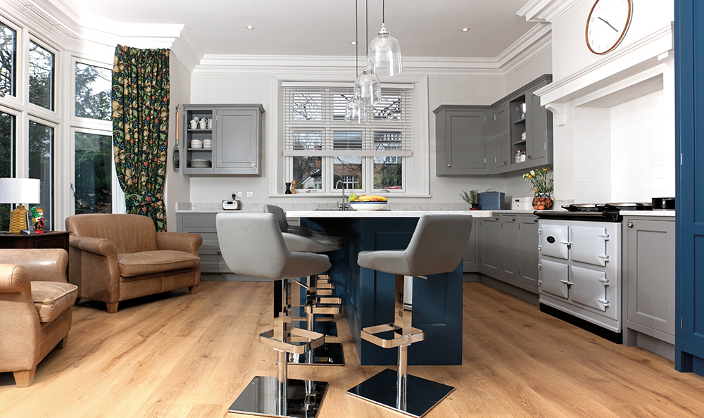 Dan Walker's kitchen featuring an AGA cooker