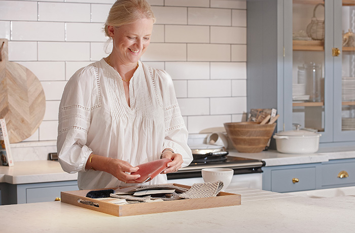 Designer Emma Sims Hilditch at home with her AGA