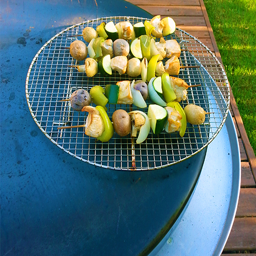 Food grilling on the AGA Professional Series Outdoor Grill
