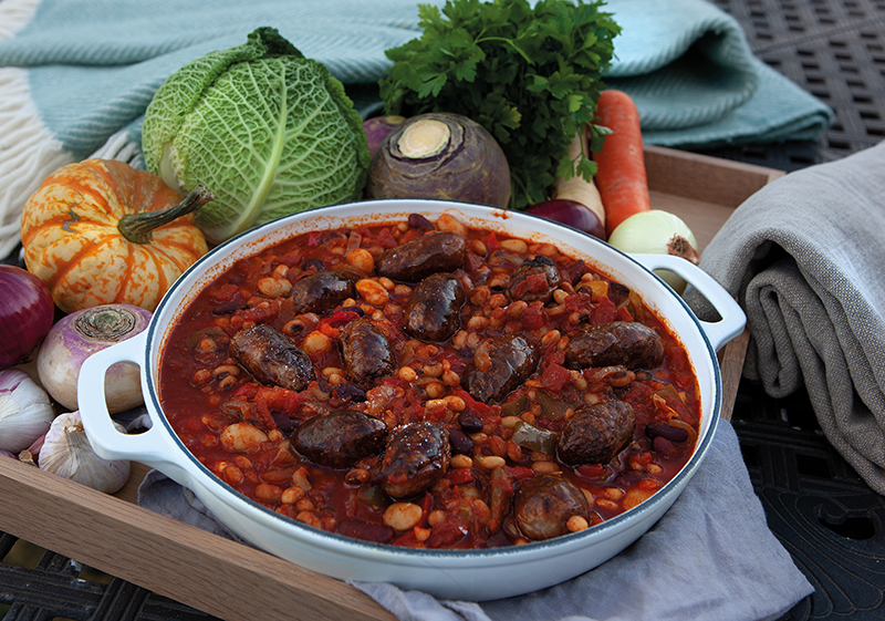 Sausage Casserole in AGA Cast-Iron cookware