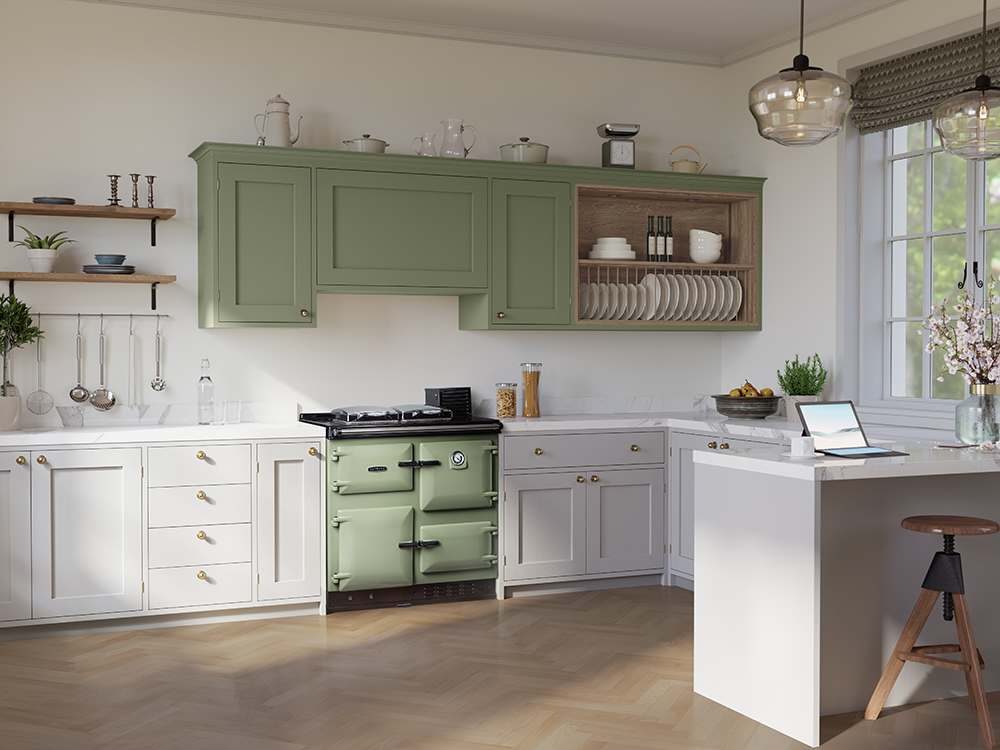 Rayburn cooker in Olivine