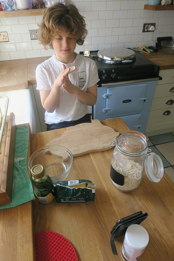 Sam Sims and son cooking on the AGA 60