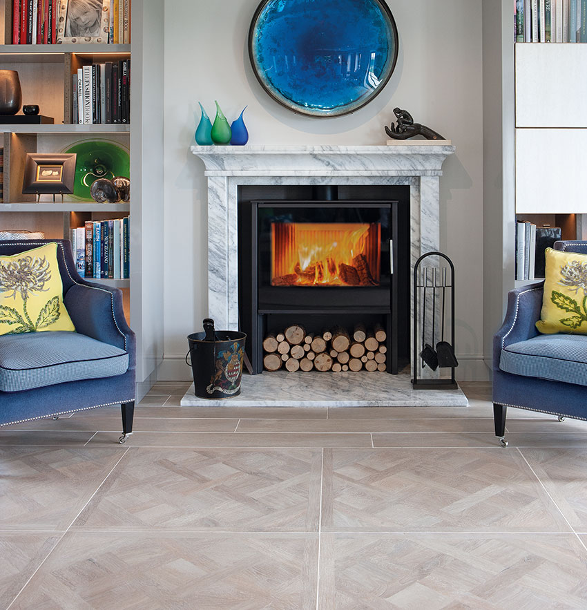 AGA Hadley wood burning stove with log storage