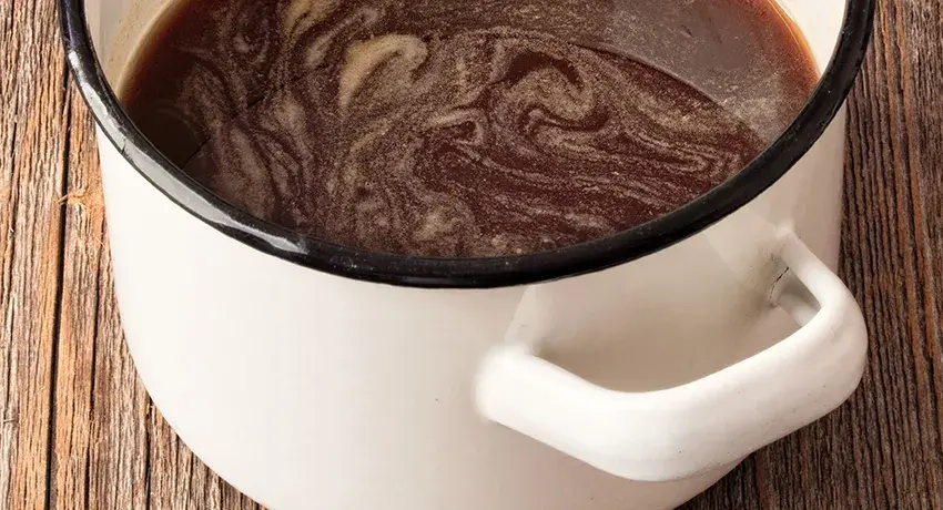 Gravy in pot 