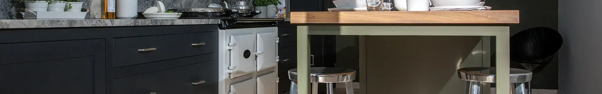 white AGA Dual Control in Middleton Bespoke kitchen 
