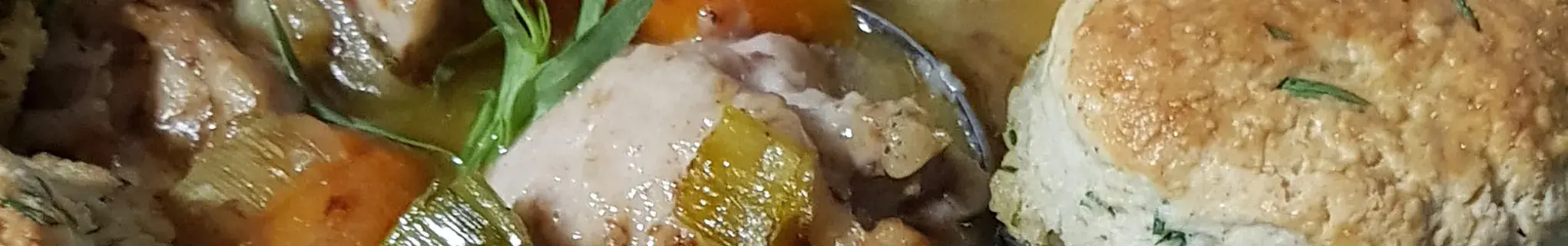 Chicken & Leek Casserole with a Tarragon Scone Topping