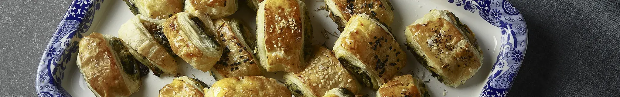 Flaky Ricotta Rolls on the AGA for Spode Blue Italian Tray