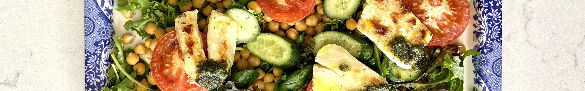 Griddled Halloumi, Tomato and Chickpea Salad