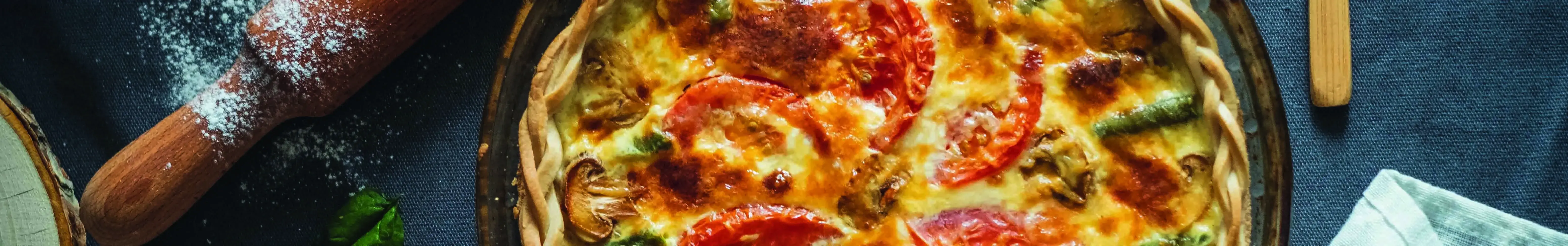Savoury Baked Pie with blind baked pie crust