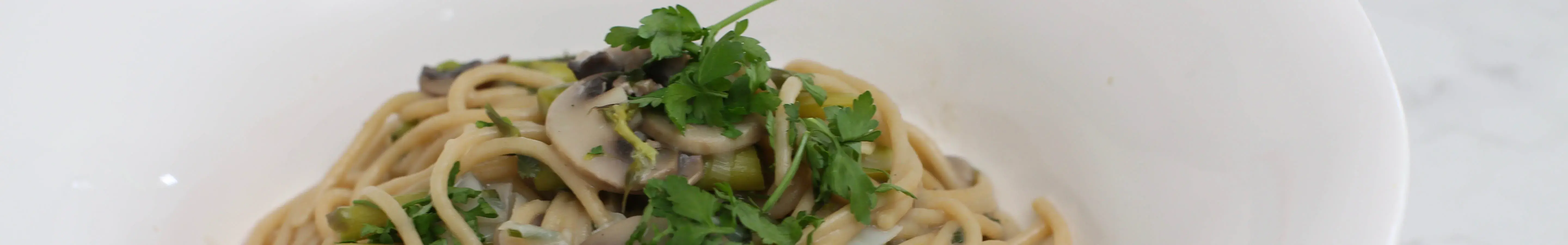 Served One Pot Mushroom, Coconut & White Wine Pasta