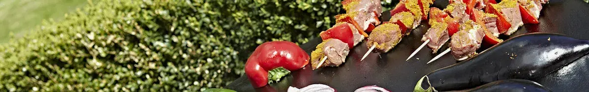 Kebabs and Peppers cooking on AGA Outdoor Grill