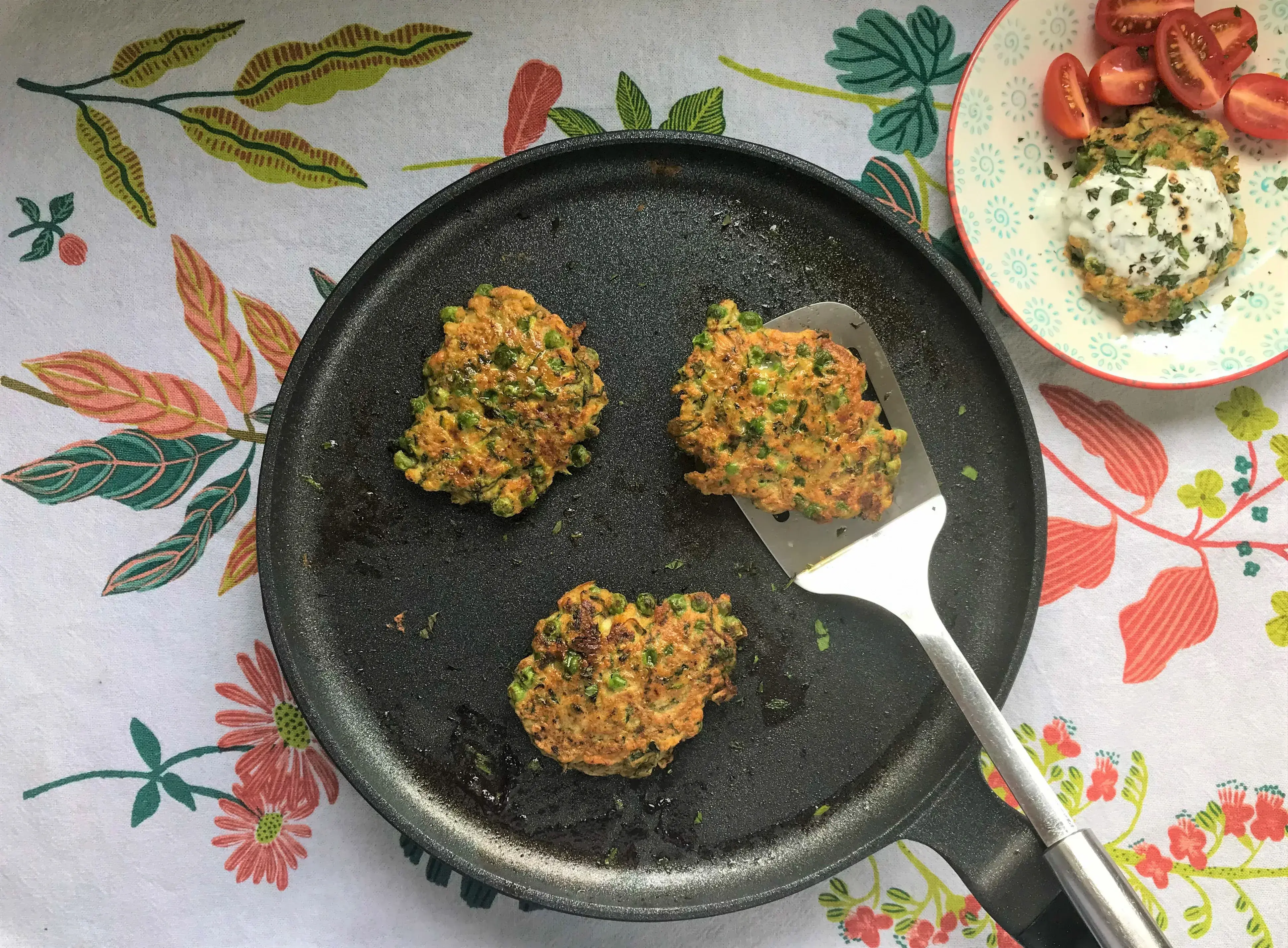 Pea and Courgette Fritters