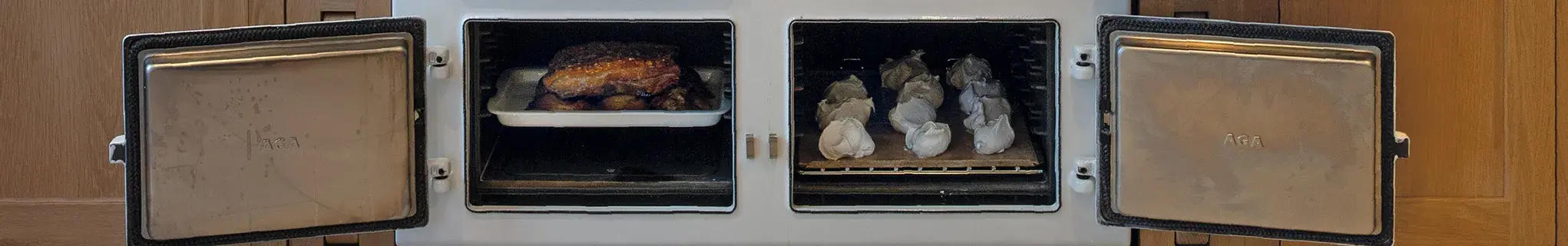 AGA ovens cooking food 