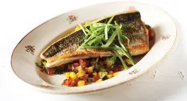 Pan Fried Sea Bass with Tangy Mango Salsa