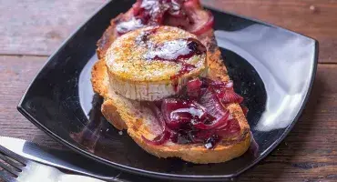 Grilled Goat's Cheese and Red Onion Bruschetta