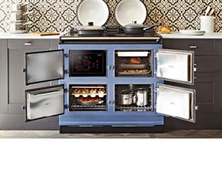 AGA 7 Series in Dartmouth Blue with doors open