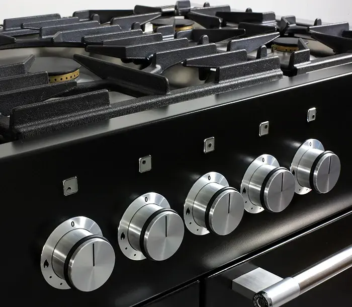 Gas hob top on the Mercury range cooker