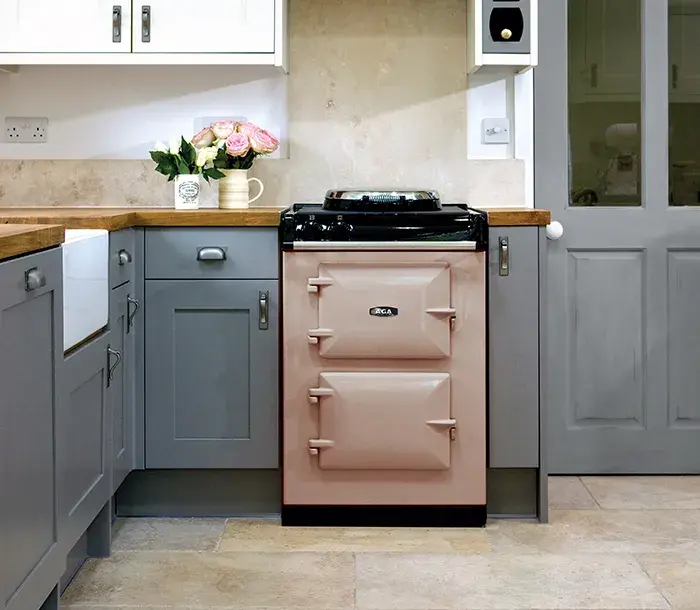 AGA Mini with hotplate in Blush 