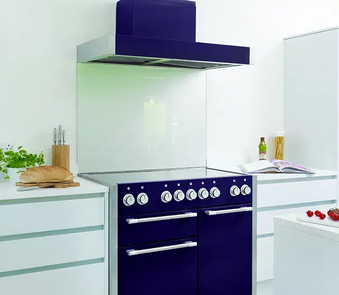 Mercury Range Cooker and Extraction Hood in Blueberry 