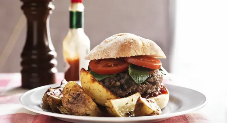Homemade Burgers with Chunky Wedges