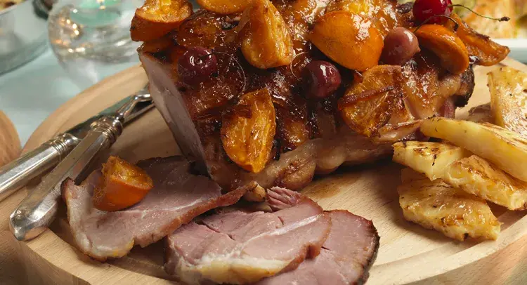 Gammon With Caramelised Tangerines and Cherries