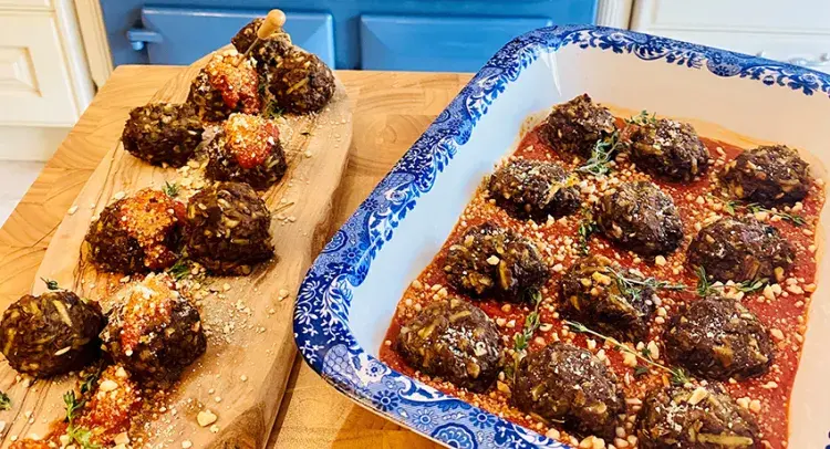 Porcini mushroom meatballs
